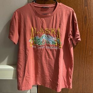 Coral Embroidered Alaska Tee